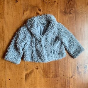 Cropped fur jacket - bluish/gray